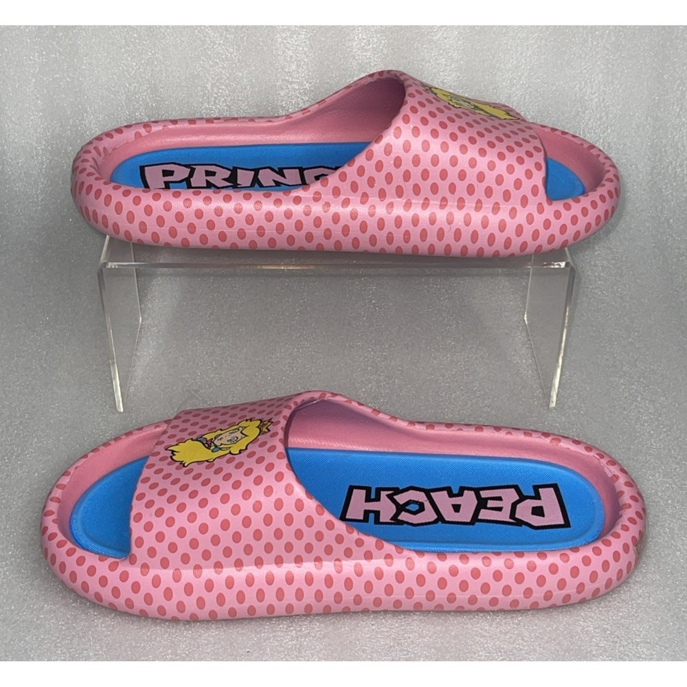 Ground Up Princess Peach Slides Slip On Pink Sandals Super Mario Women's Size 10 - Picture 8 of 16